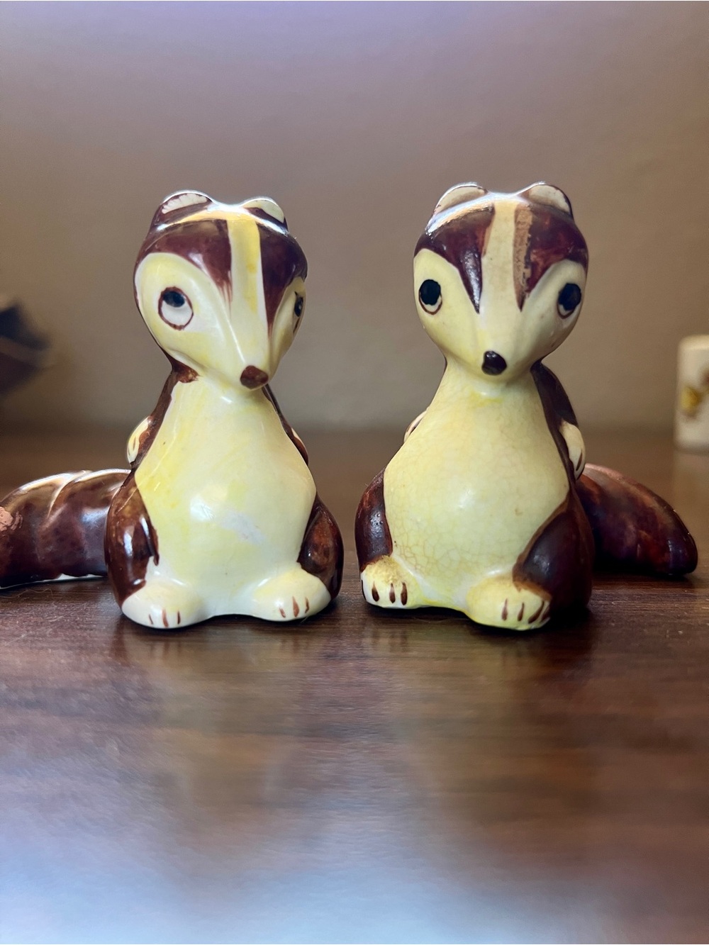 Vintage Ceramic Squirrel Salt and Pepper Shakers - Made in Japan